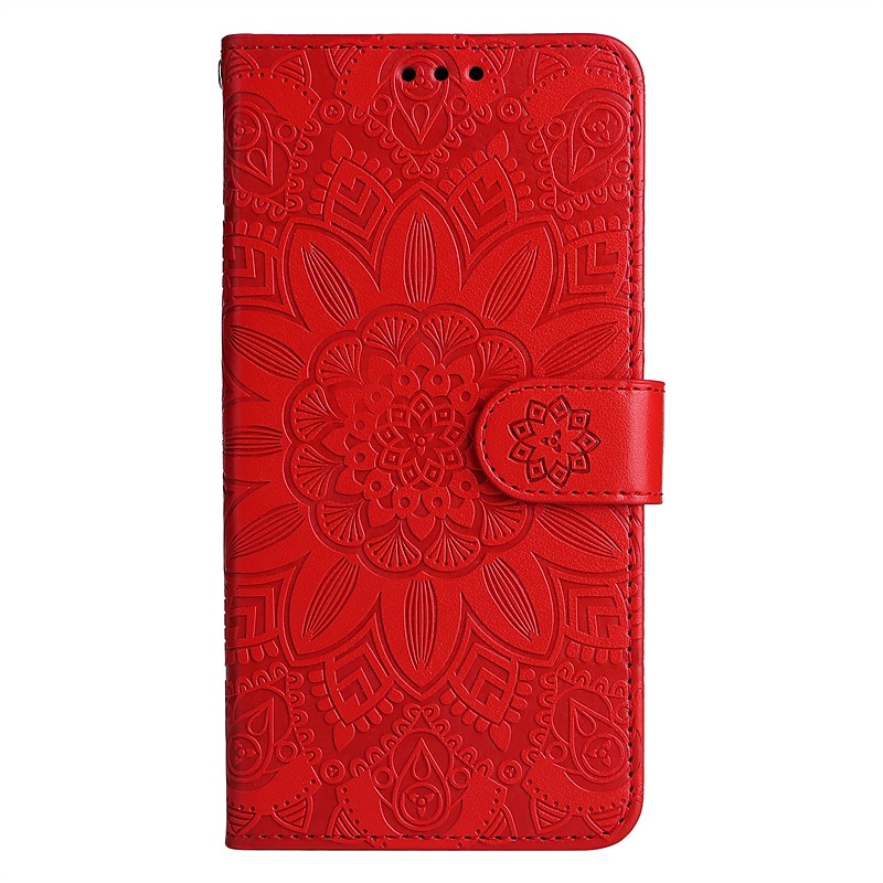 телефон Кейс для Назначение SSamsung Galaxy S25 S22 S21 FE S21 Ультра Плюс A54 A32 Кошелек для карт Флип Рельефный с ремешком на запястье Цветы ТПУ ПК 2025 - $9.99 –P6