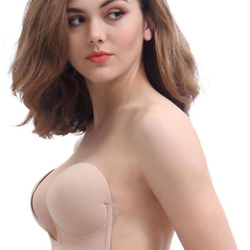 Strapless Silicone Deep U Bra Self-adhesive Gel Sticky Invisible