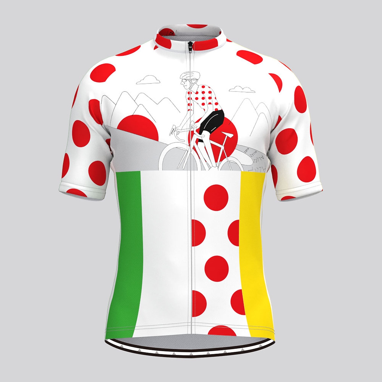Herr Cykeltröja Kortärmad Cykel Tröja Överdelar med 3 bakfickor Bergscykling Vägcykling Andningsfunktion Snabb tork Fuktabsorberande Reflexremsa Svart Vit Gul Prickig Polyester sporter Kläder 2025 - $23.19 –P11
