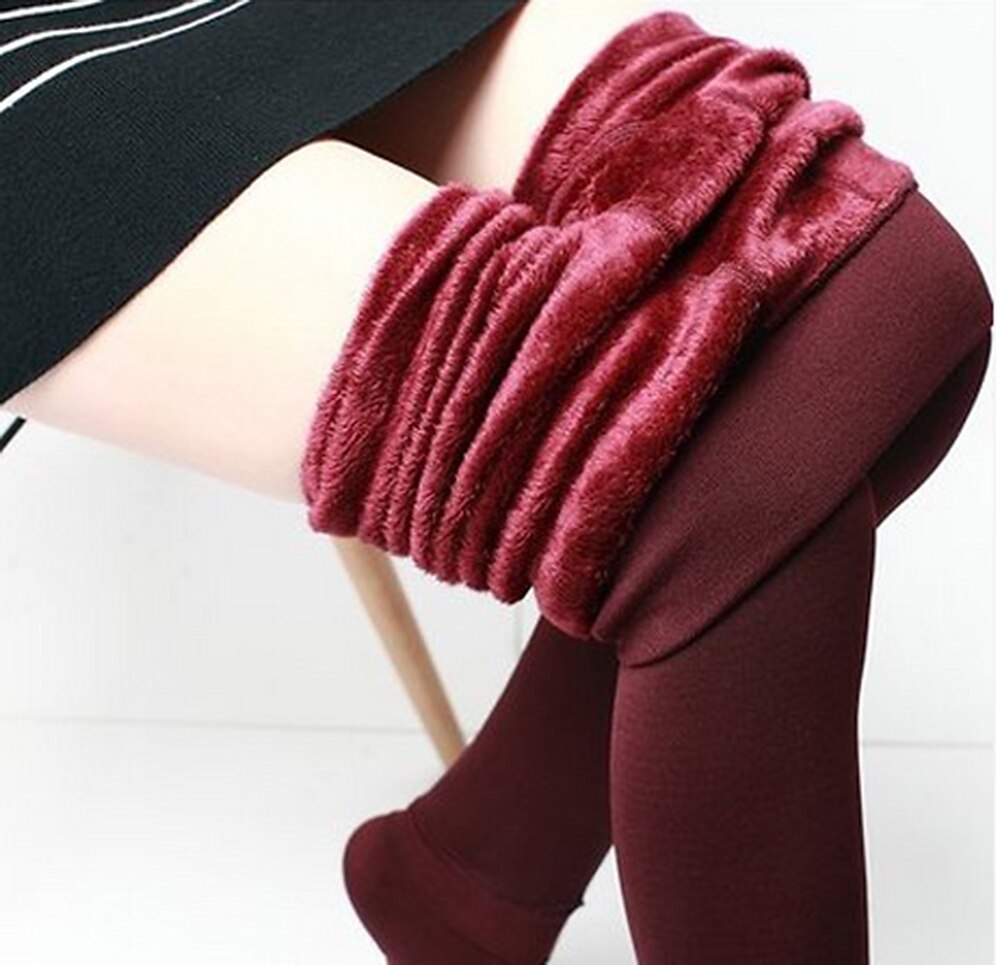 Women's Normal Fleece Pants Tights Leggings Fashion Full Length Mid Waist Plain Tummy Control Butt Lift Comfort Stretchy Daily Black Gray Fall & Winter Skinny 2025 - $12.99 –P7