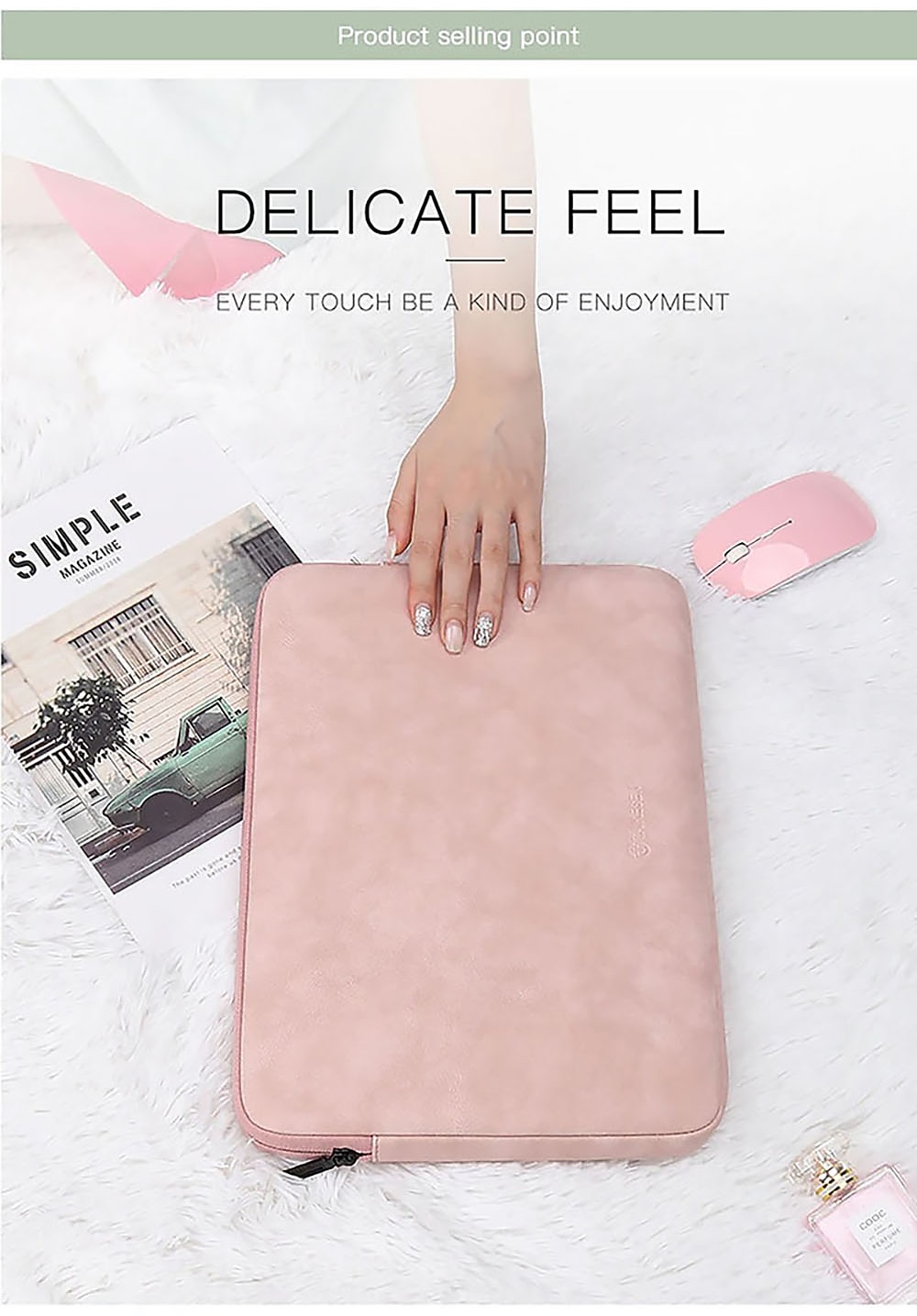 laptop sleeves litbest 10" 12" 14" veske til bærbar PC, kompatibel med macbook, hp, dell, lenovo, asus, acer, chromebook notebook, vanntett støtsikker pu skinn solid farge, for kontor&amp; skoler 2026 - $22.99 –P7