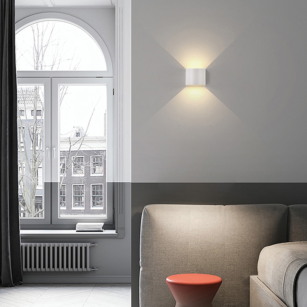 luz de pared exterior lámpara de pared led 12w fuente de luz doble impermeable ángulo luminoso ajustable blanco cálido / luz blanca lámpara de pared de dos colores ac85-265v 2026 - $71.99 –P2