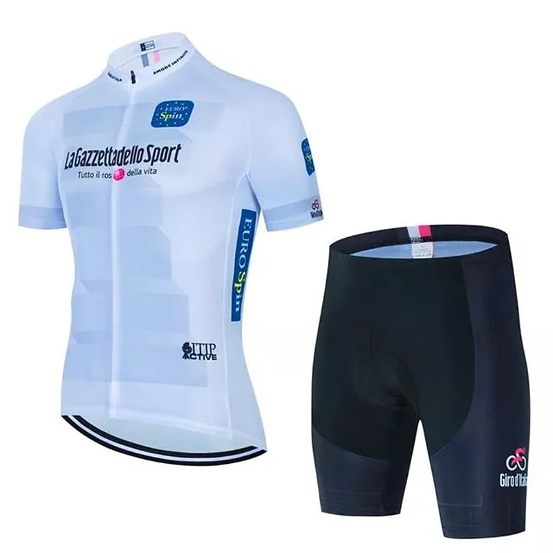 Men's Cycling Jersey with Shorts Short Sleeve Mountain Bike MTB Road Bike Cycling Black Pink Blue Bike Clothing Suit 3D Pad Breathable Quick Dry Back Pocket Polyester Spandex Sports Letter & Number 2025 - GBP £33 –P2