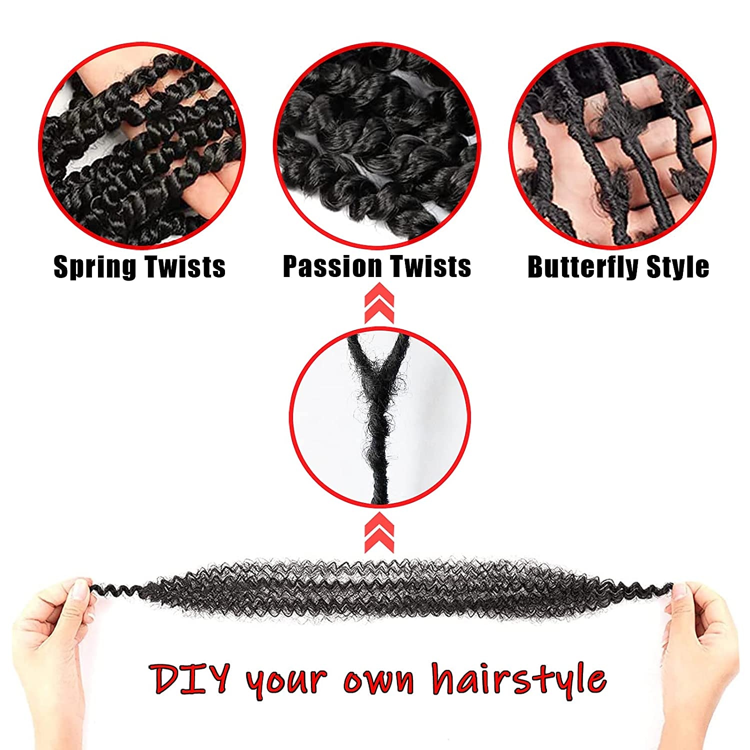 12 Inch Soft Spring Afro Twist Hair 8 Packs Pre-Separated Long Spring Twsit For Distressed Butterfly Locs Marley Twist Afro Crochet Braids Synthetic Hair Extension For Women 2025 - GBP £12.93 –P5