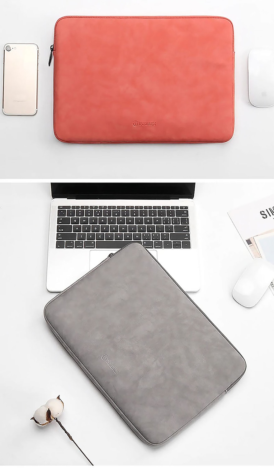laptop sleeves litbest 10" 12" 14" veske til bærbar PC, kompatibel med macbook, hp, dell, lenovo, asus, acer, chromebook notebook, vanntett støtsikker pu skinn solid farge, for kontor&amp; skoler 2026 - $22.99 –P18
