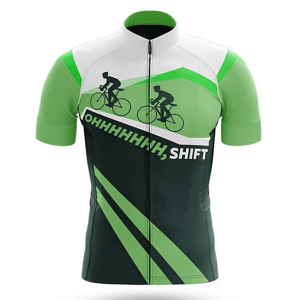 21Grams Herr Cykeltröja Kortärmad Cykel Överdelar med 3 bakfickor Bergscykling Vägcykling Andningsfunktion Snabb tork Fuktabsorberande Reflexremsa Grön Gul Röd Färgblock Polyester Elastan sporter 2025 - $23.19 –P4