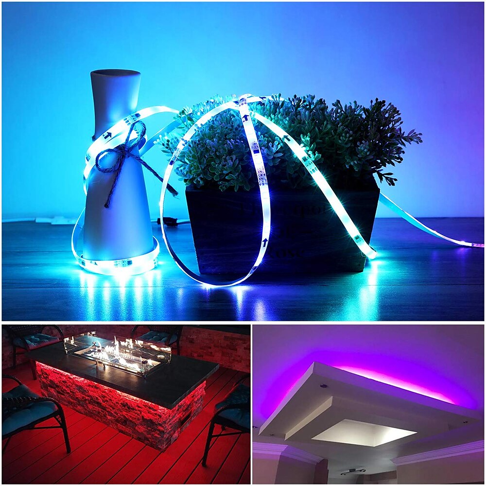 bandă led rgb wifi control aplicație 20 m 65,6 ft control aplicație lucru cu asistentul alexa google schimbare culoare sincronizare muzică pentru dormitor bucătărie TV petrecere 2025 - $23.99 –P2
