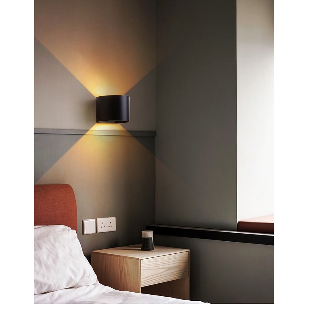 luz de pared exterior lámpara de pared led 12w fuente de luz doble impermeable ángulo luminoso ajustable blanco cálido / luz blanca lámpara de pared de dos colores ac85-265v 2026 - $71.99 –P3