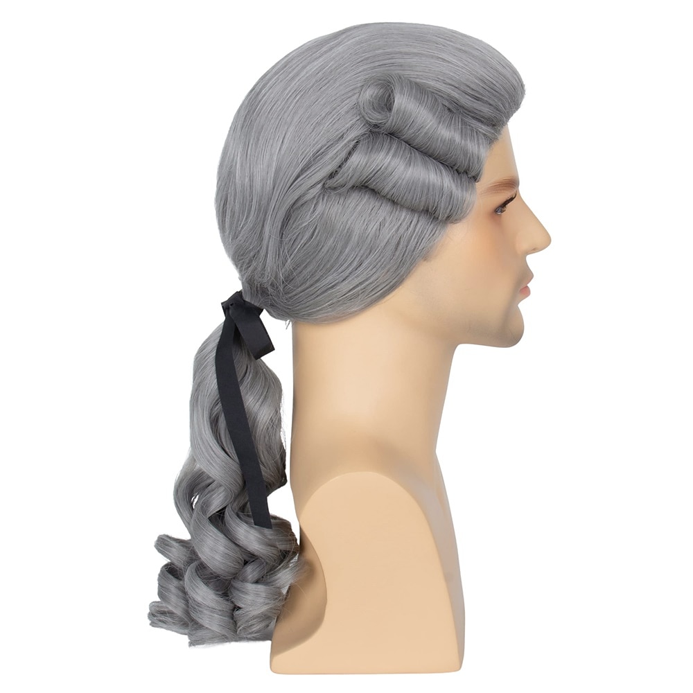 Hair Grey Colonial Wig Mens Powdered Wig for Cosplay Judge Lawyer Wig Funny Wigs  Wigs 2026 - $21.99 –P8
