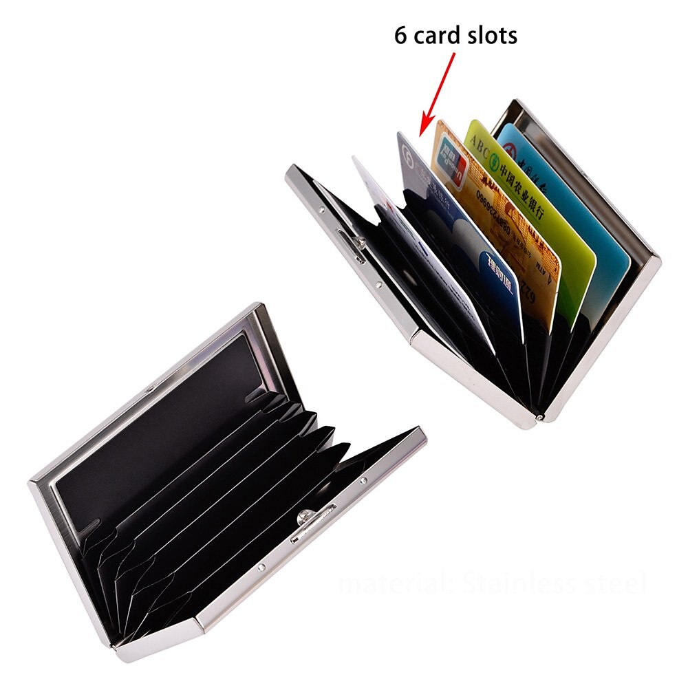Credit Card Holder Stainless Steel Credit Card Case Metal ID Card Holder RFID Wallets Business Card Holder for Women or Men 2025 - $11.99 –P6