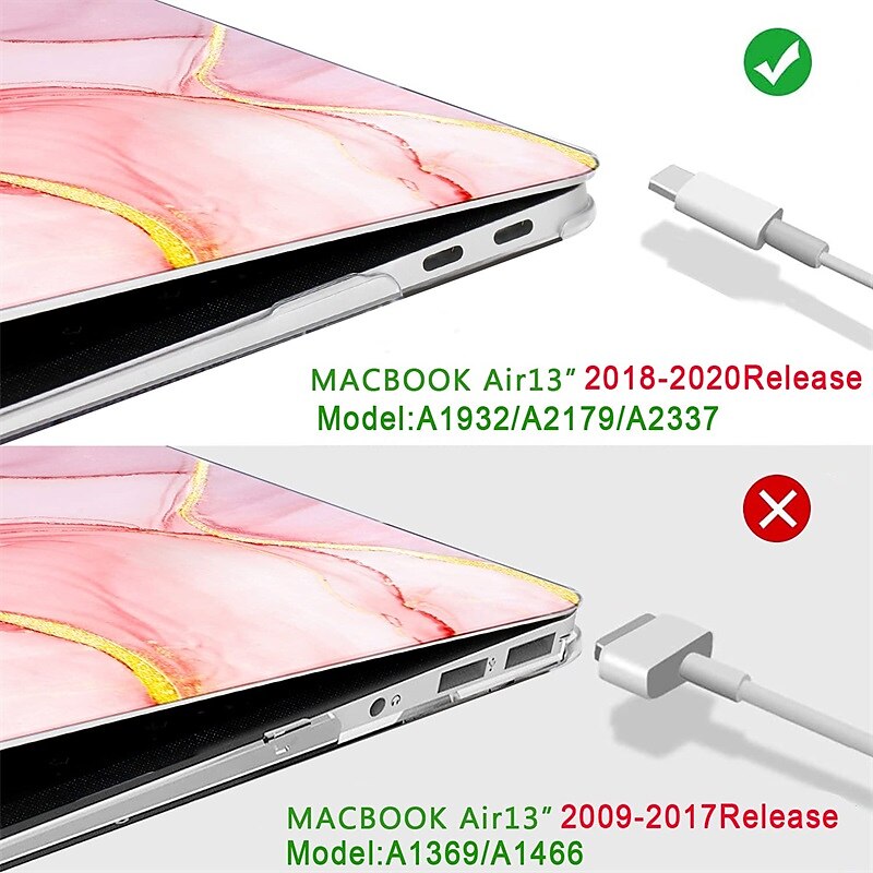 2025年 MacBook Air ケース Touch ID Retina ディスプレイ ノートパソコン プラスチック ハードケース キーボードカバー付き 2021 2020 2019 2018 A2337 A2179 A1932  コレクション – $24.99 –P6