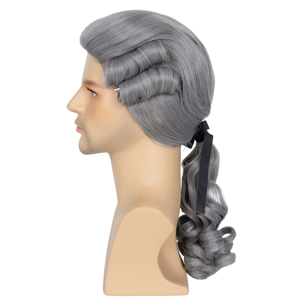 Hair Grey Colonial Wig Mens Powdered Wig for Cosplay Judge Lawyer Wig Funny Wigs  Wigs 2026 - $21.99 –P3