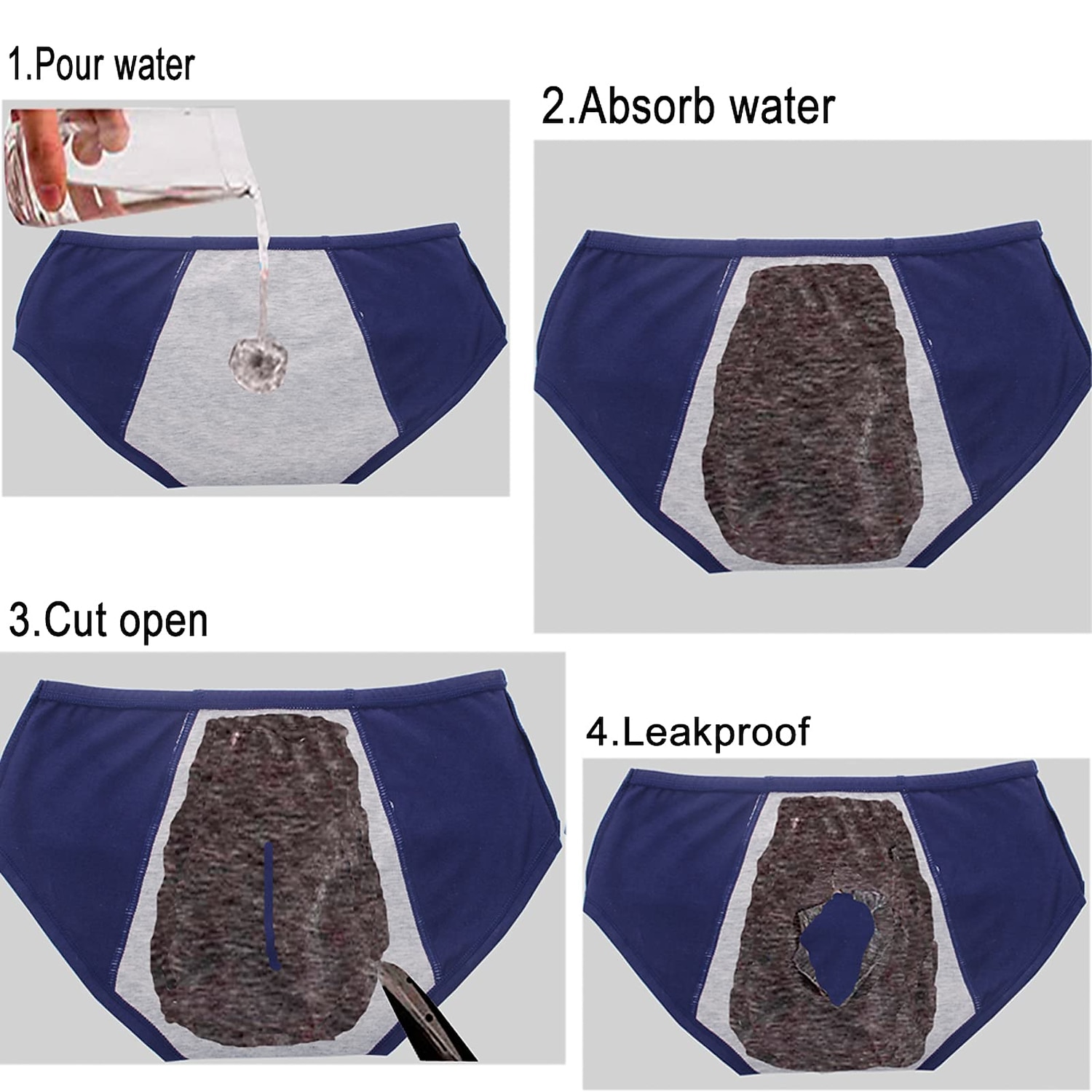 lenjerie de corp pentru perioada, chiloți menstruali din bumbac hipster rezistenti la scurgeri pentru femei, cu flux intens, kit de început pentru prima perioadă, slipuri ținute acasă 2025 - $8.99 –P16