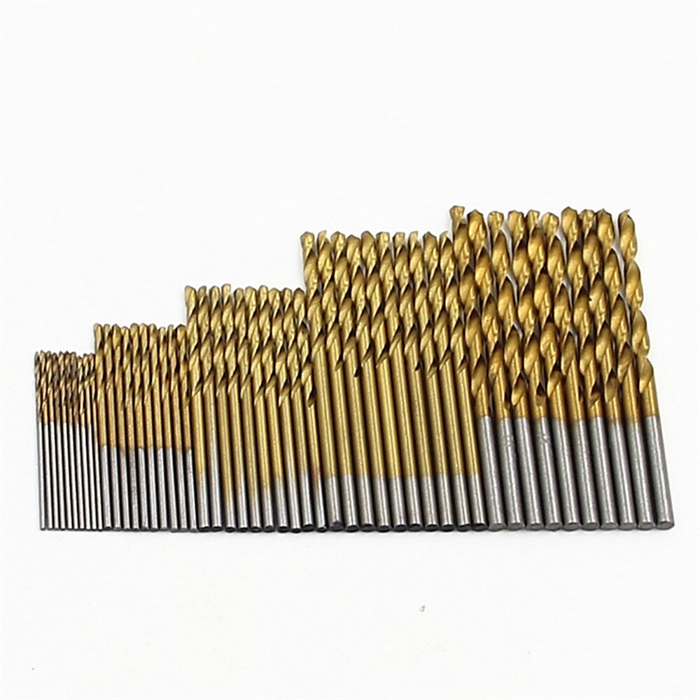 50 stk/sett spiralborsett sagsett hss høystål titanbelagt bor trebearbeidingsverktøy 1/1,5/2/2,5/3 mm for metall 2025 - $8.99 –P3