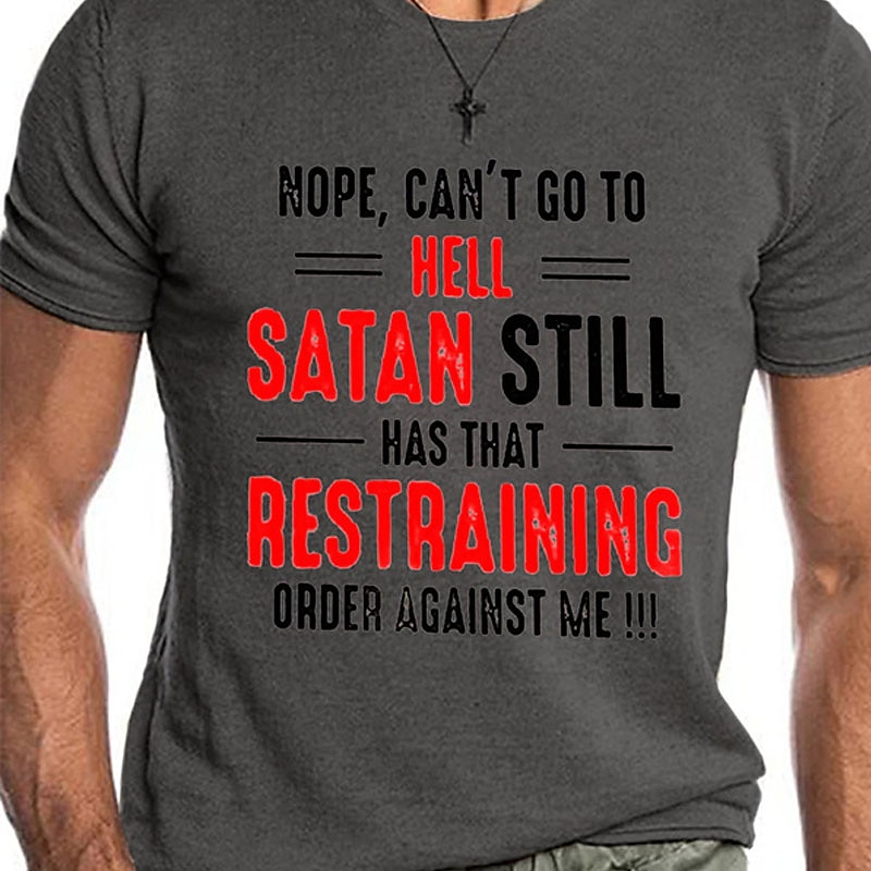Homme Graphique Lettre Non je ne peux pas aller en enfer T-shirt Style décontracté 100% Coton Manche Courte Graphique Chemise Noir Blanche Rouge T-shirt confortable Rue Occasionnel Vêtements de de 2025 ? $15.99 –P5