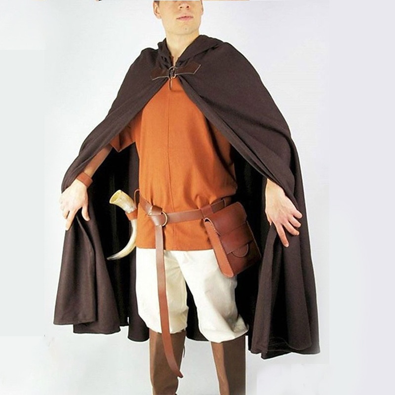 Rétro Vintage Médiéval 17ème siècle Cap Cape Ren Faire Chevalier Viking Étranger Tir à l'arc Homme Celtique Viking Fantaisie Mascarade Fête / Soirée Adultes Cape de 2025 ? $41.99 –P4