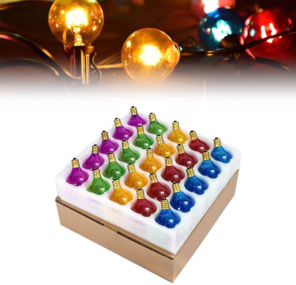 G40 Globe Patio String Lights Kültéri 7,62m/25FT 25 Átlátszó Többszínű G40 Izzókkal Függőleges Belső és Külső String Lámpák a Hátsó Kert Bistro Piac Kerti Parti Dekorációhoz Fekete Dróton 2026 - $62.99 –P5