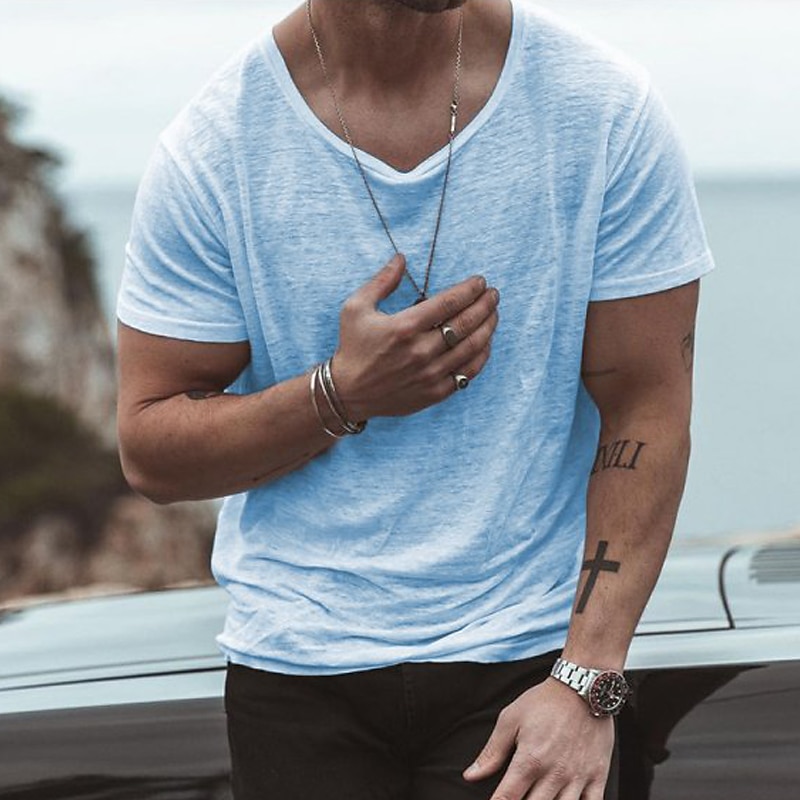 Herren T Shirt Kurzarm Rundhalsausschnitt Sommer Einfach Mode Klassisch Bequem Rundhalsausschnitt Straße Lässig Sport Schwarz Weiß Blau Top T-Shirt für Herren 2025 - $20.99 –P12