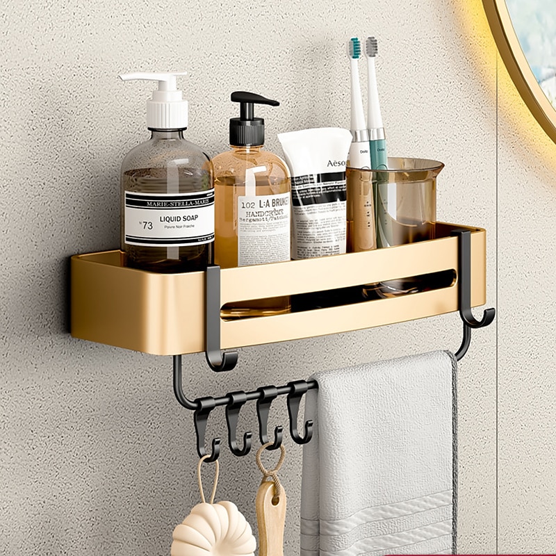 1pc Bathroom Corner Shower Caddy, Acrylic Material, Wall Mounted, No  Drilling Needed, Shower Storage Organizer