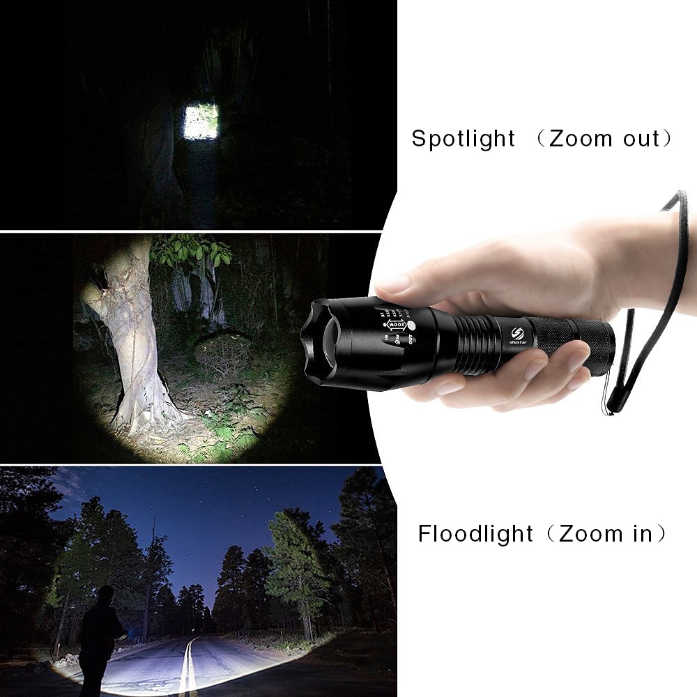 LED Flashlight Ultra Bright Torch L2/V6 Camping Light 5 Switch Modes Waterproof Zoomable Torch Light Emergency Use 18650 Battery 2025 - $15.49 –P9
