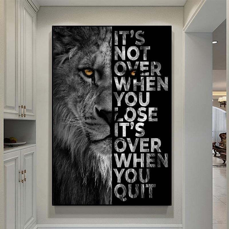 1 Panel Quotes Prints Posters/Picture Animal Lion Letters Inspirational Quotes Modern Wall Art Wall Hanging Gift Home Decoration Rolled Canvas No Frame Unframed Unstretched Multiple Size 2025 - $28.99 –P2