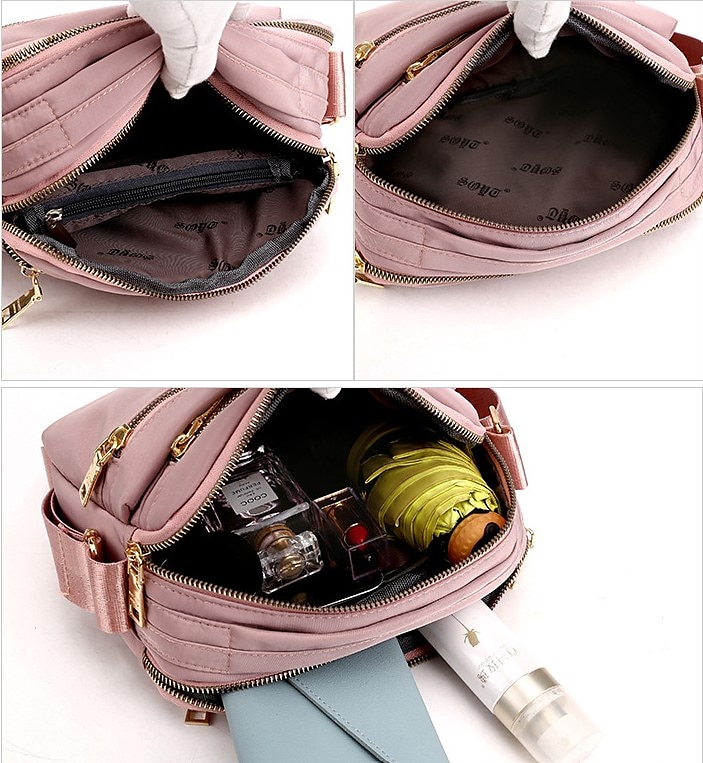 Dame Crossbodyvesker Nylon Daglig Helfarge Svart Rosa Blå 2025 - $24.99 –P9