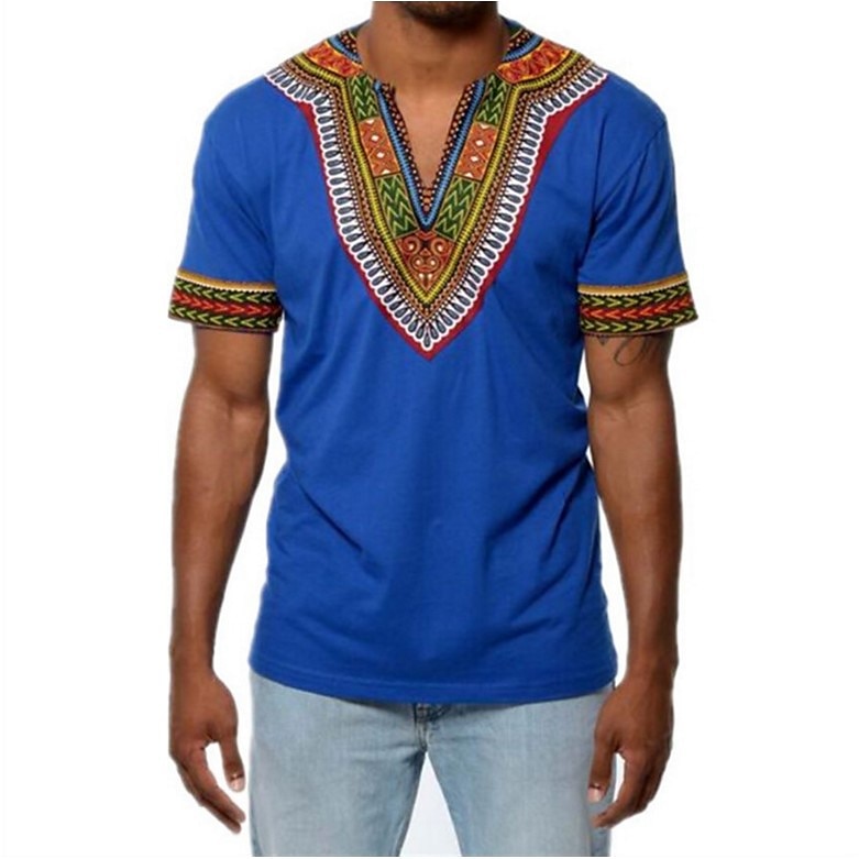Męskie Koszulkowy Nowoczesne stroje afrykańskie Druk afrykański Dashiki Bal maskowy Doroślu podkoszulek Impreza 2025 - $23.99 –P5