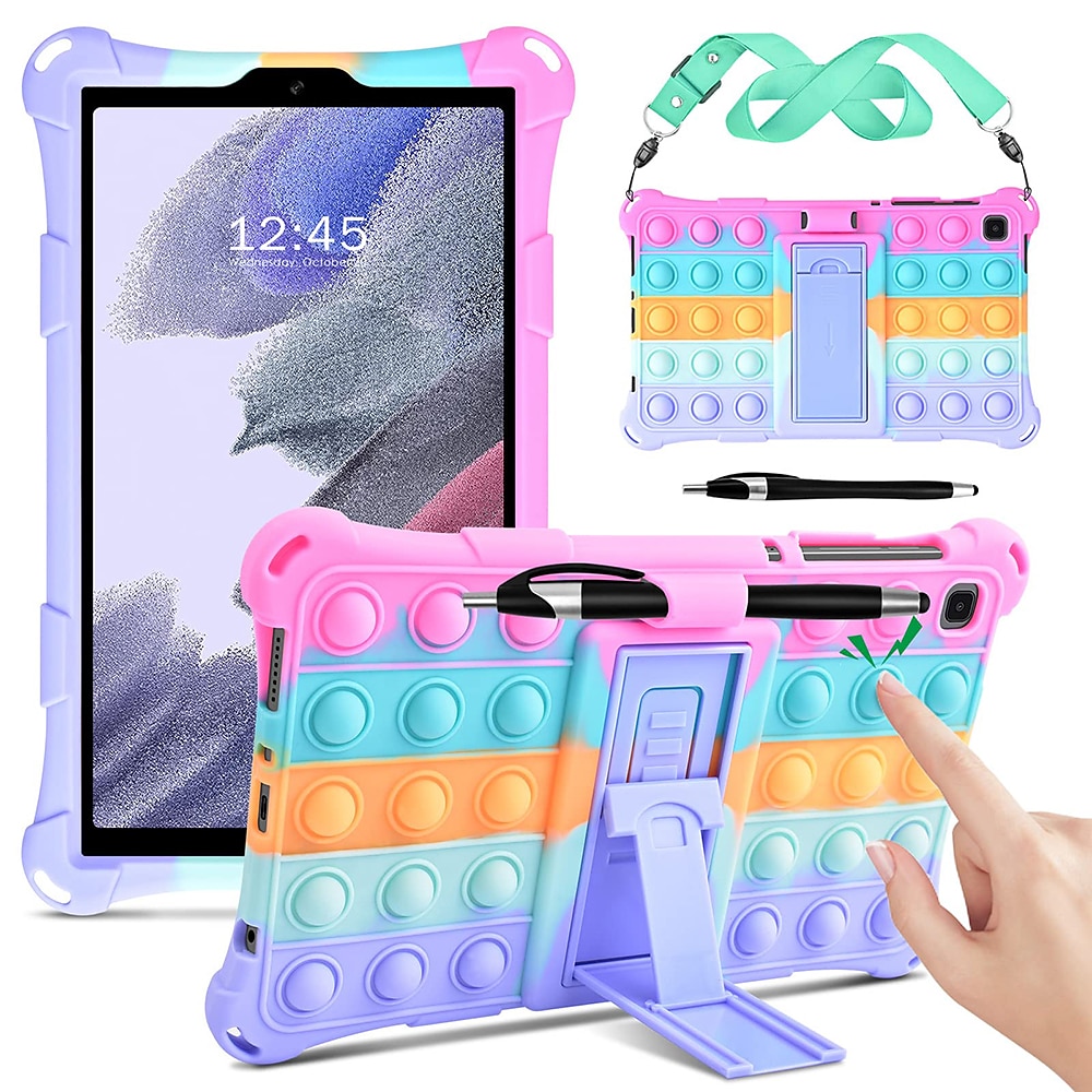 Tableta Carcasa Funda Para Samsung Galaxy Tab S8 11'' S7 11'' A7 Lite 8.7'' A7 A 8.0" 2022 2021 2020 2019 con Soporte Portalápiz Tirantes de Hombro Caricatura Gel de Sílice Para Niños 2025 - $24.99 –P2