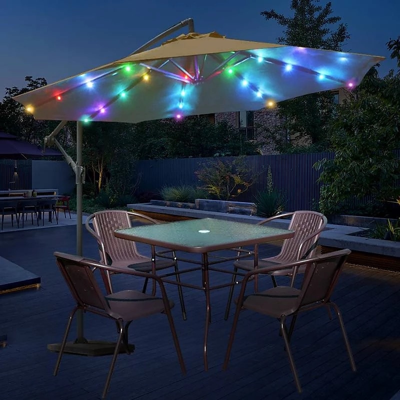 patio sateenvarjo valot aurinkoenergialla toimiva 104 lediä johdoton ulkovalaistus takapihalle sateenvarjo ulkopuutarha sisustus 2025 - $25.99 -P5
