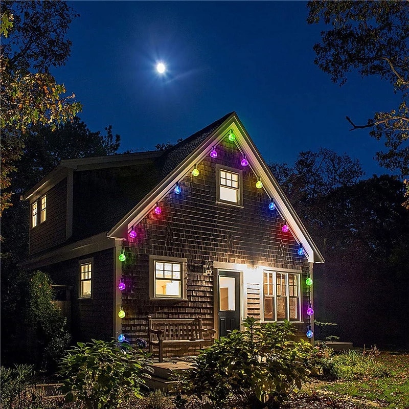 G40 Globe Patio String Lights Kültéri 7,62m/25FT 25 Átlátszó Többszínű G40 Izzókkal Függőleges Belső és Külső String Lámpák a Hátsó Kert Bistro Piac Kerti Parti Dekorációhoz Fekete Dróton 2026 - $62.99 –P9