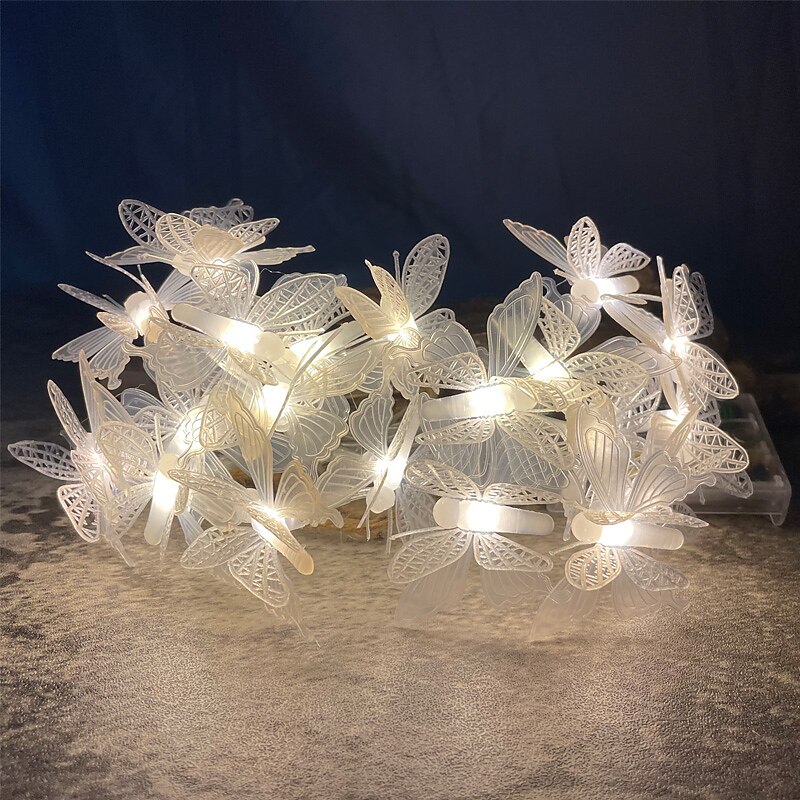 Luzes de corda led borboleta 1.5/3 m decoração de luzes de fadas de casamento ao ar livre luzes de natal alimentadas por bateria festa natalícia decoração de varanda de jardim de 2025 por $16.99 –P4