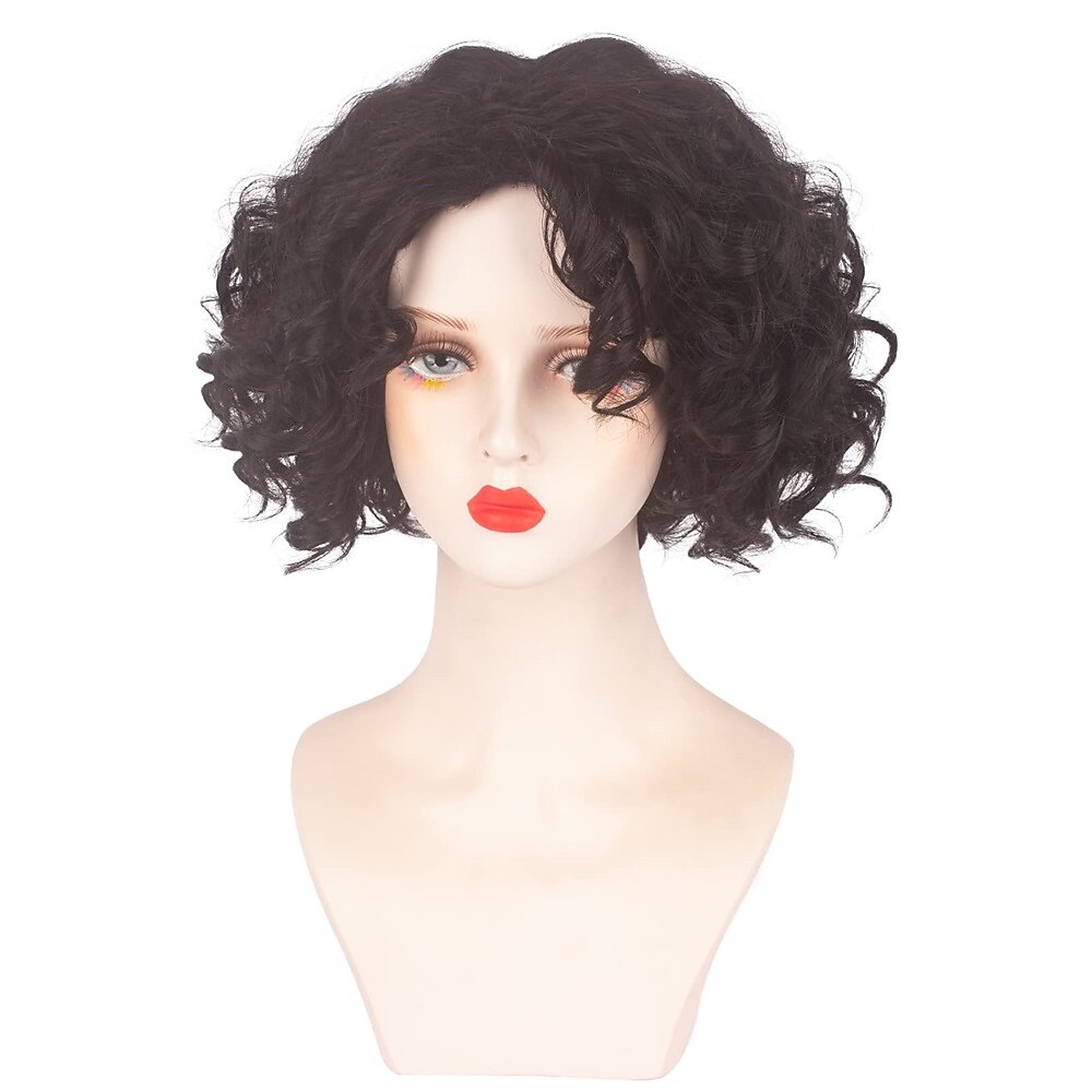 Parrucca Encanto per cosplay di Mirabel parrucche corte a bob ricce nere sintetiche per Mirabel Carnevale festa Parrucche di Halloween del 2025 a $18.49 –P1
