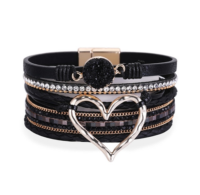 1pc Magnetverschluss Boho Wickelarmbänder Ledermanschette Armreif Perlenarmbänder für Frauen stapelbar Unendlichkeitsarmbänder Schmuck 2025 - $12.99 –P15