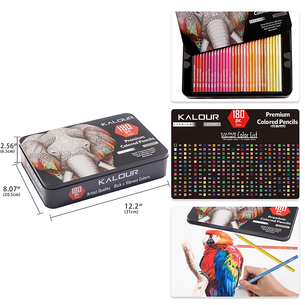 180 Pcs Professional Colored Pencils, Drawing Pencils Lead 3.0mm, Tin Box Package, 180 Colors Set Wood Colored Pencils for Adult Artists., Back to School Gift 2026 - $76.99 –P6