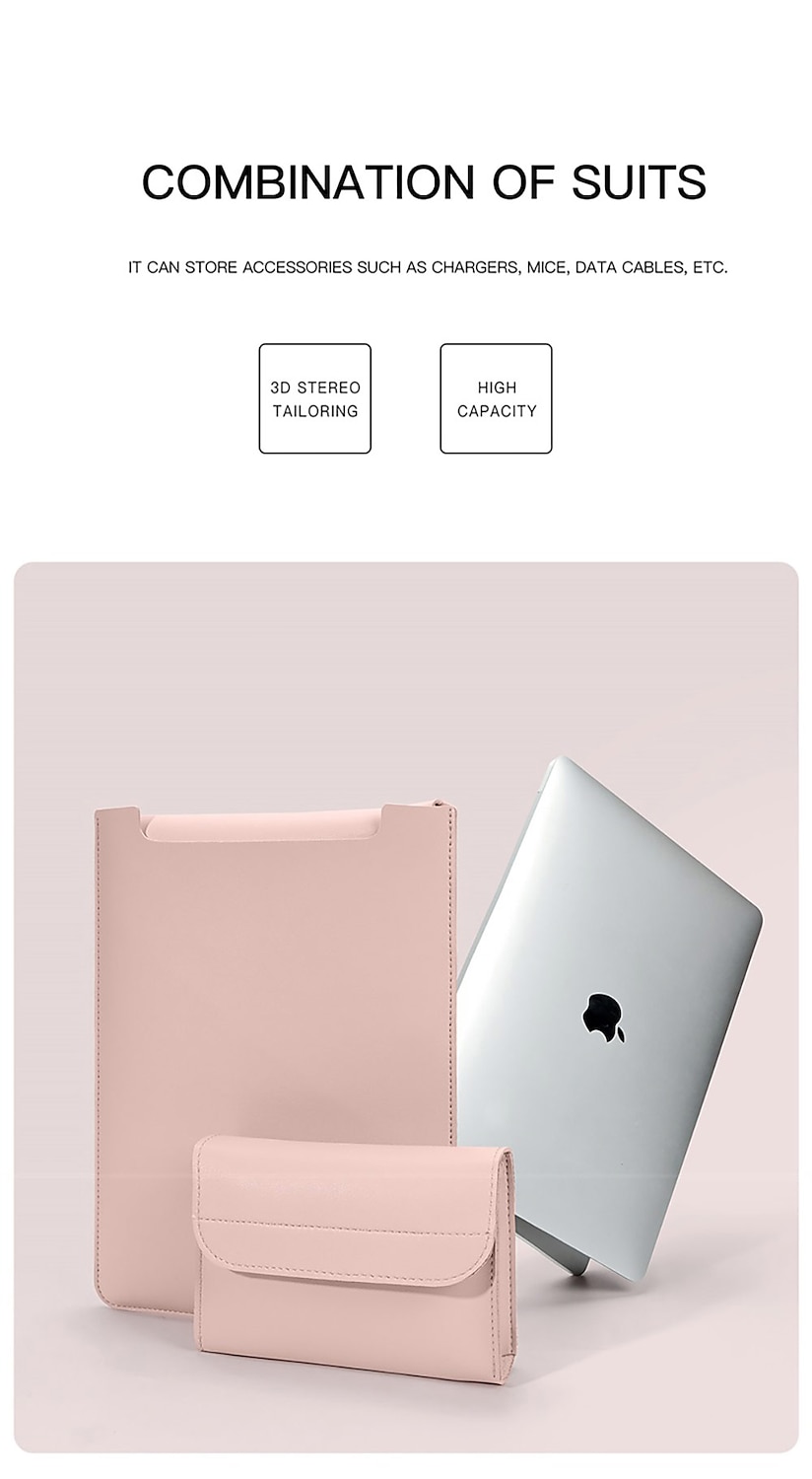 2025年 ラップトップスリーブ 12 " 13 " 15 " インチ と互換性があります Macbook Air Pro, HP, Dell, Lenovo, Asus, Acer, Chromebook Notebook 防水機能 耐衝撃 PUレザー 純色 のために 営業所  コレクション – $20.99 –P7