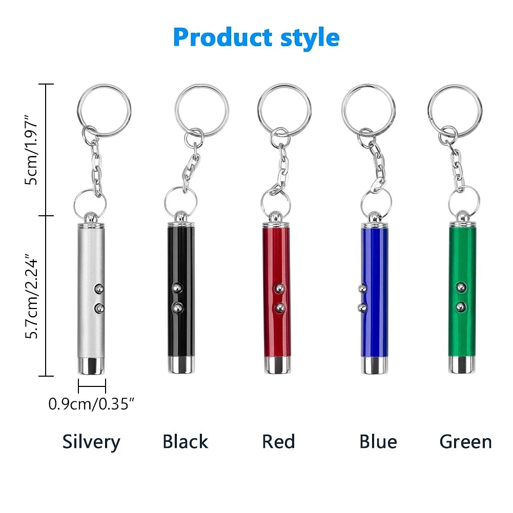 3PCS Laser Pointer Toy Mini Cat Dog Fun Pointer Red Light Laser LED Training Torch Pet Toys Pen 2-In-1 Cat Pet Toy Red Laser Light LED Pointer 2025 - $15.49 –P3