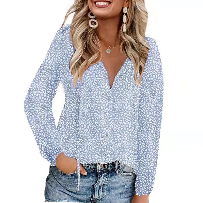 Per donna Camicia Camicia in pizzo Blusa Top eleganti Leopardo A pois Streetwear Informale Manica lunga A V Top regolari Informale Giornaliero Per eventi Lacci Stampa Nero Verde chiaro Rosa Vino Blu del 2025 a $5.99 –P7