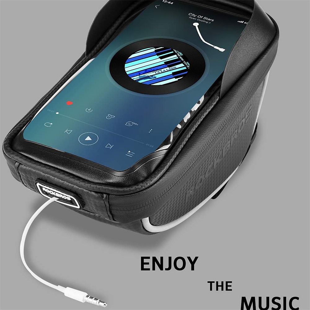 Bike Phone Mount Bag Bike Front Frame Handlebar Bag Waterproof Bike Phone Holder Case Bicycle Accessories Pouch Sensitive Touch Screen Compatible with iPhone 11 XS Max XR 8 Plus Below 6.5 2025 - $12.79 –P11