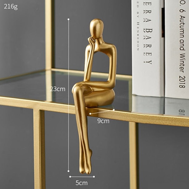 gyllen abstrakt figur ornament dekorative gjenstander harpiks moderne moderne for hjem dekorasjon gaver 1 stk 2025 - $22.99 –P10