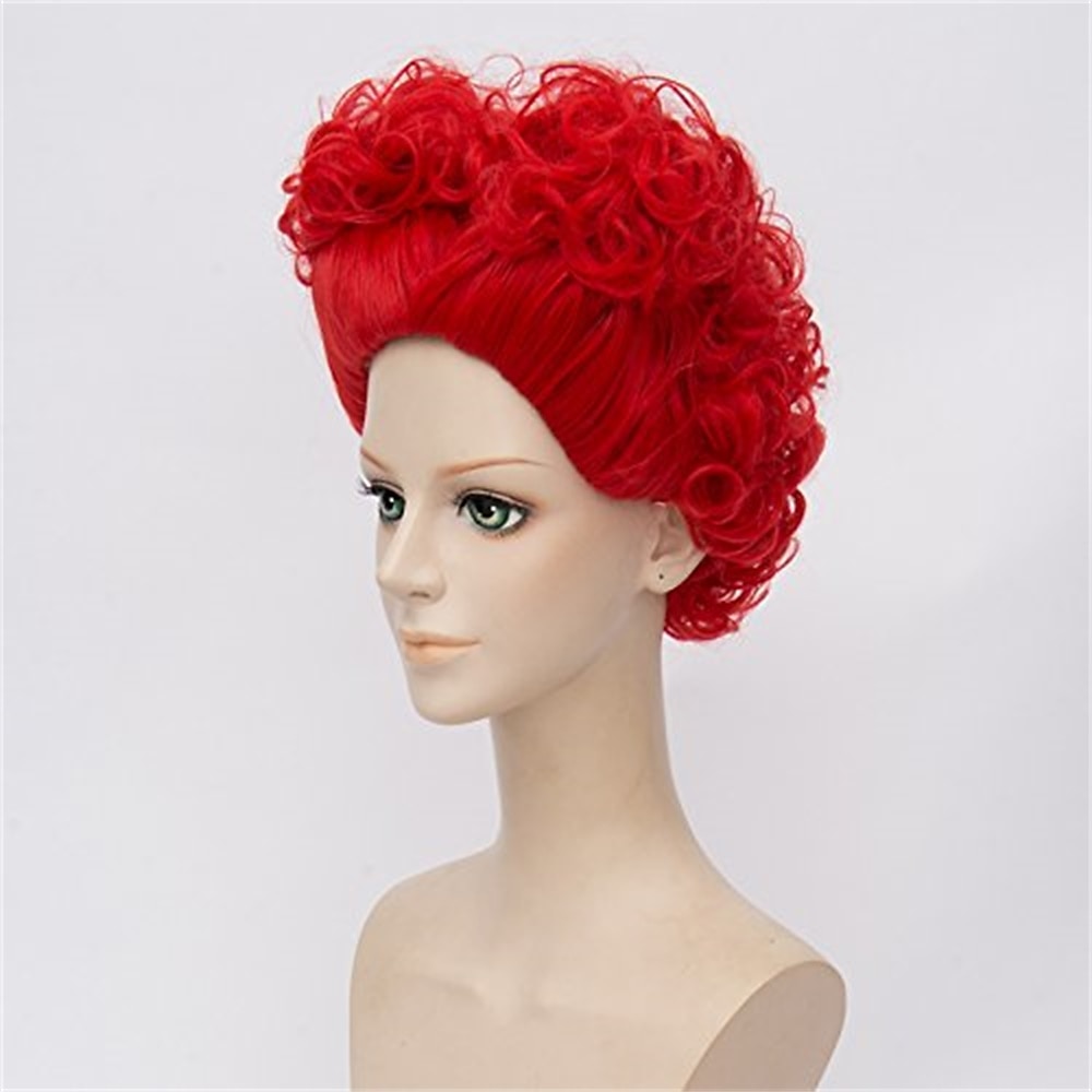 Peruca Cosplay Rainha Vermelha para Mulheres e Meninas Pré-estilizada Curta Cacheada e Fluffy Perucas de Festa Cosplay Halloween de 2025 por $24.99 –P15