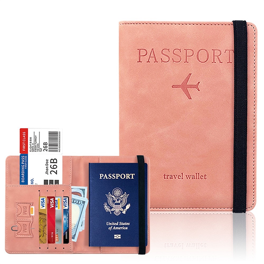 Rfid Passport Bag Pu Leather Multi-function Can Put Sim Card Id Bag Leather Case Passport Holder 2025 - $11.99 –P4