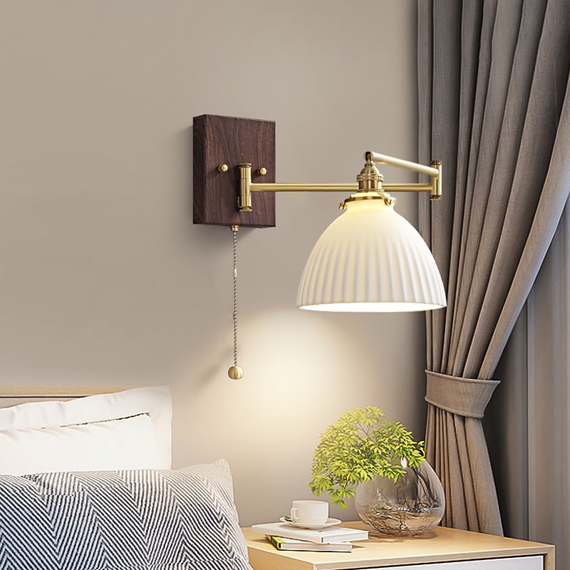 applique da parete per interni moderne in stile nordico led swing armcamera da letto applique da parete in rame 220-240v del 2025 a $464.79 –P7