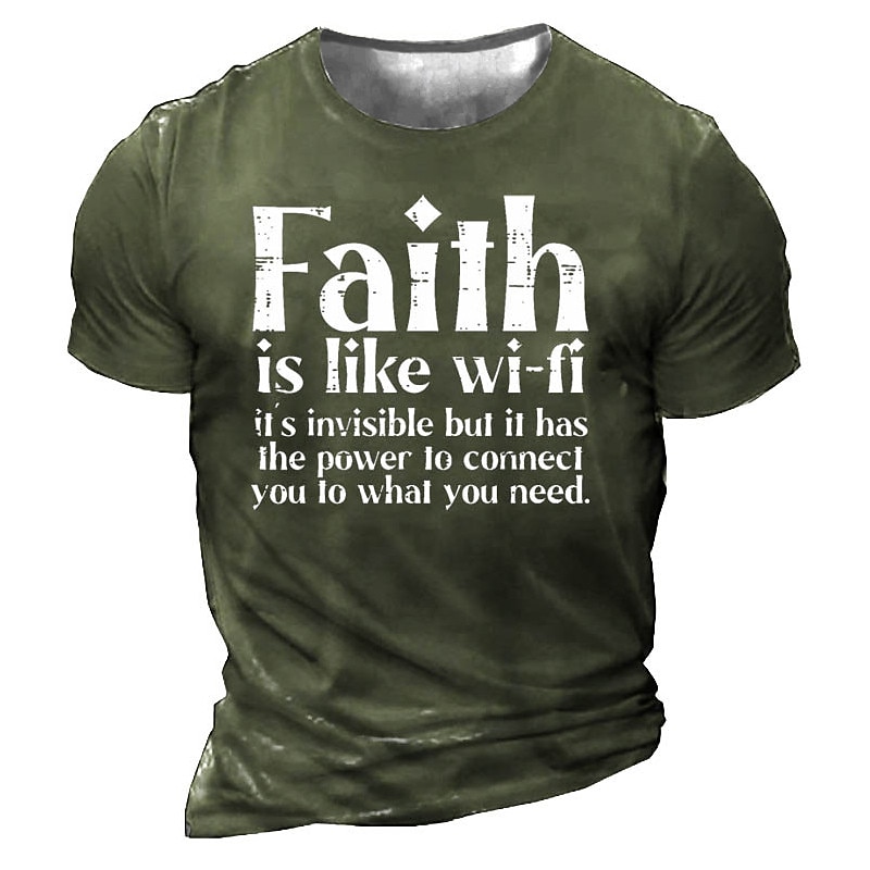 Men's Letter Graphic Prints T Shirt Graphic Tee Slogan T Shirts Distressed T Shirt Short Sleeve T shirt 3D Print Crew Neck Shirt Vintage Sports Designer Outdoor Street Daily Black Army Green Navy Blue 2025 - $17.99 –P3