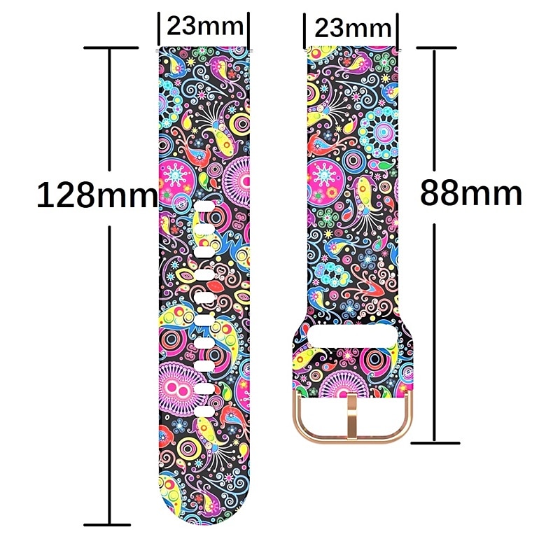 Pulseira de Smartwatch Compatível com Fitbit Versa 2 / Versa Lite / Versa SE / Versa Silicone Relógio inteligente Alça Impermeável Ajustável Respirável Estampado Floral Substituição Pulseira de 2025 por $13.99 –P5