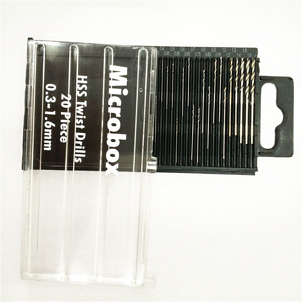2025年 20本/セット0.3mm-1.6mmミニ高速度鋼ツイストドリルビットセットマイクロhssドリルビットセットケース付き  コレクション – $7.99 –P4