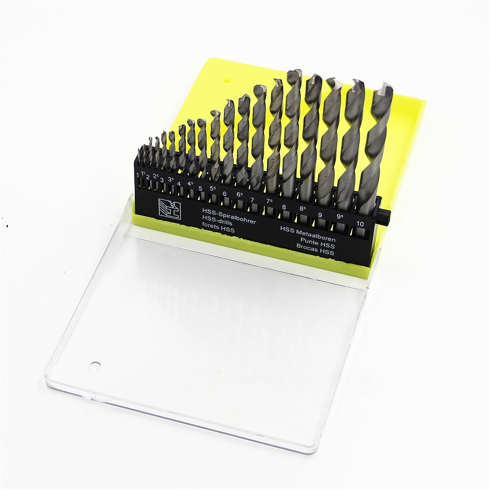 19pc/lot 1mm-10mm Titanium Metalworking Hard Metal HSS Twist Drill Bit Set For Drilling Stainless Steel 2025 - $16.99 –P14