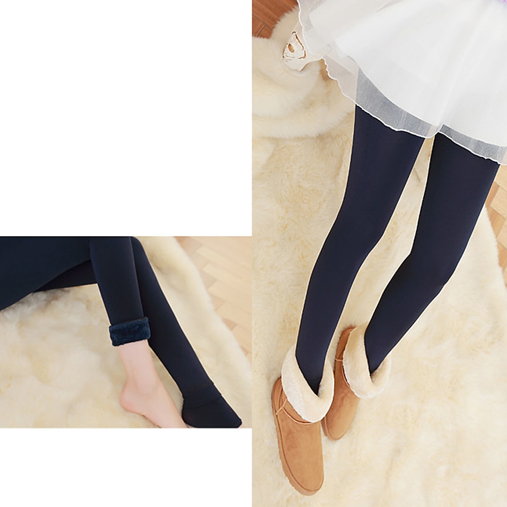 Mujer Pantalones de lana Medias Plano Media cintura Longitud total Negro Otoño invierno 2025 - $12.99 –P7