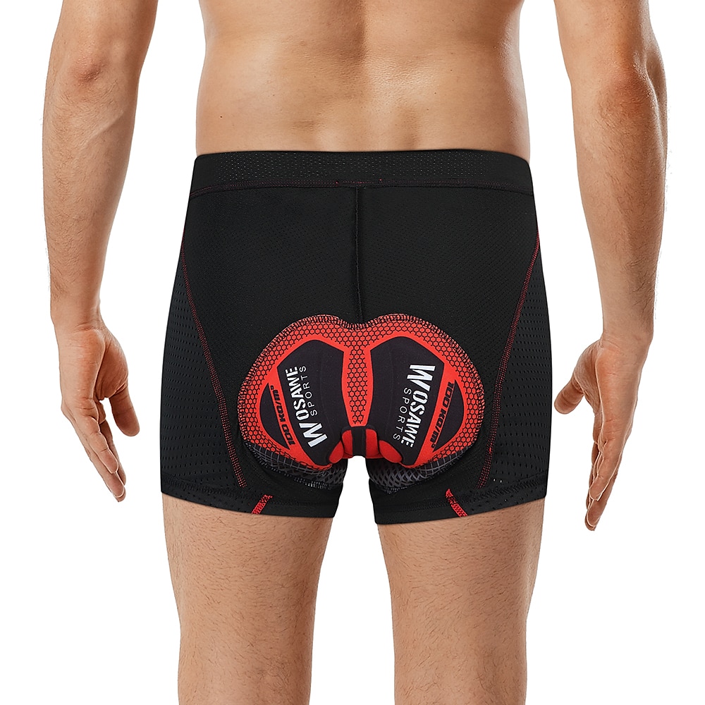 WOSAWE Voor heren Fietsondergoed Fietsbroek Gevoerde wielrenshorts Fietsen Short / Broekje Ondergoedshorts Semi-strakke pasvorm Bergracen Wegwielrennen Sport 4D Pad Ademend Sneldrogend Vermindert 2025 - $19.99 –P5