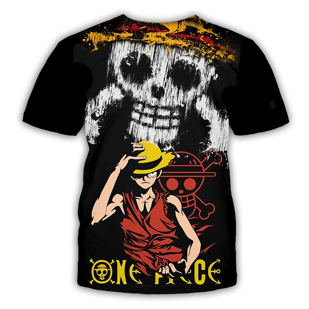 One Piece Monkey D. Luffy T-skjorte Anime Tegneserie Animé 3D 3D Harajuku Graphic Til Par Herre Dame Voksne Tilbake til Skolen 3D-utskrift 2025 - $17.99 –P2
