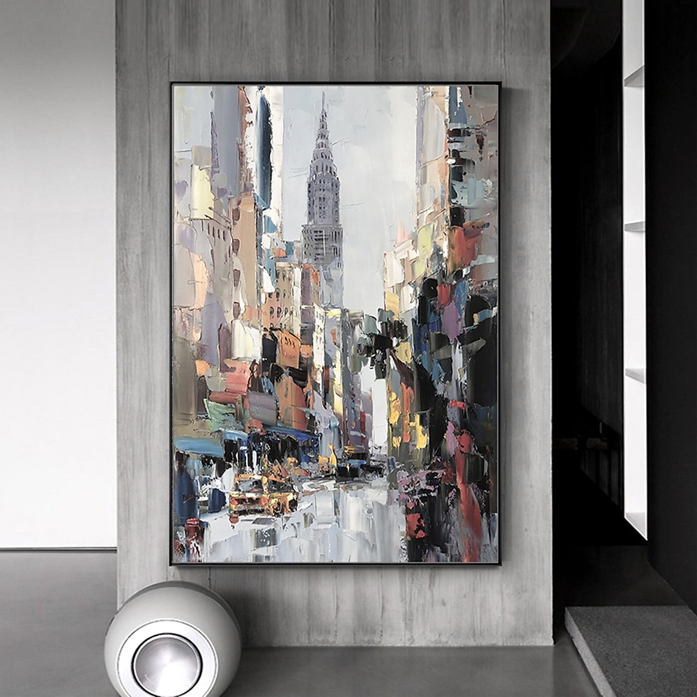 Mintura Handmade City Landscape Oil Painting On Canvas Wall Art Decoration Modern Abstract Picture For Home Decor Rolled Frameless Unstretched Painting 2025 - $69.99 –P6